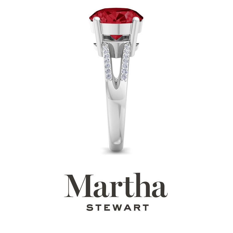 Martha Stewart 4 1/2ctw. Oval Ruby & Lab Grown Diamond Ring In Sterling Silver image number null